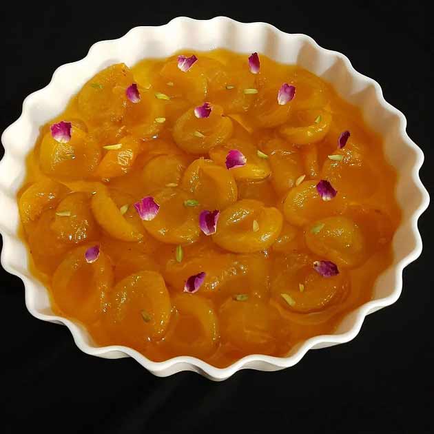 نحوه تهیه مربا گیلاس زرد با زعفران خوشرنگ و غلیظ_نارنجی پوش 4 طرز تهیه مربا گیلاس زرد