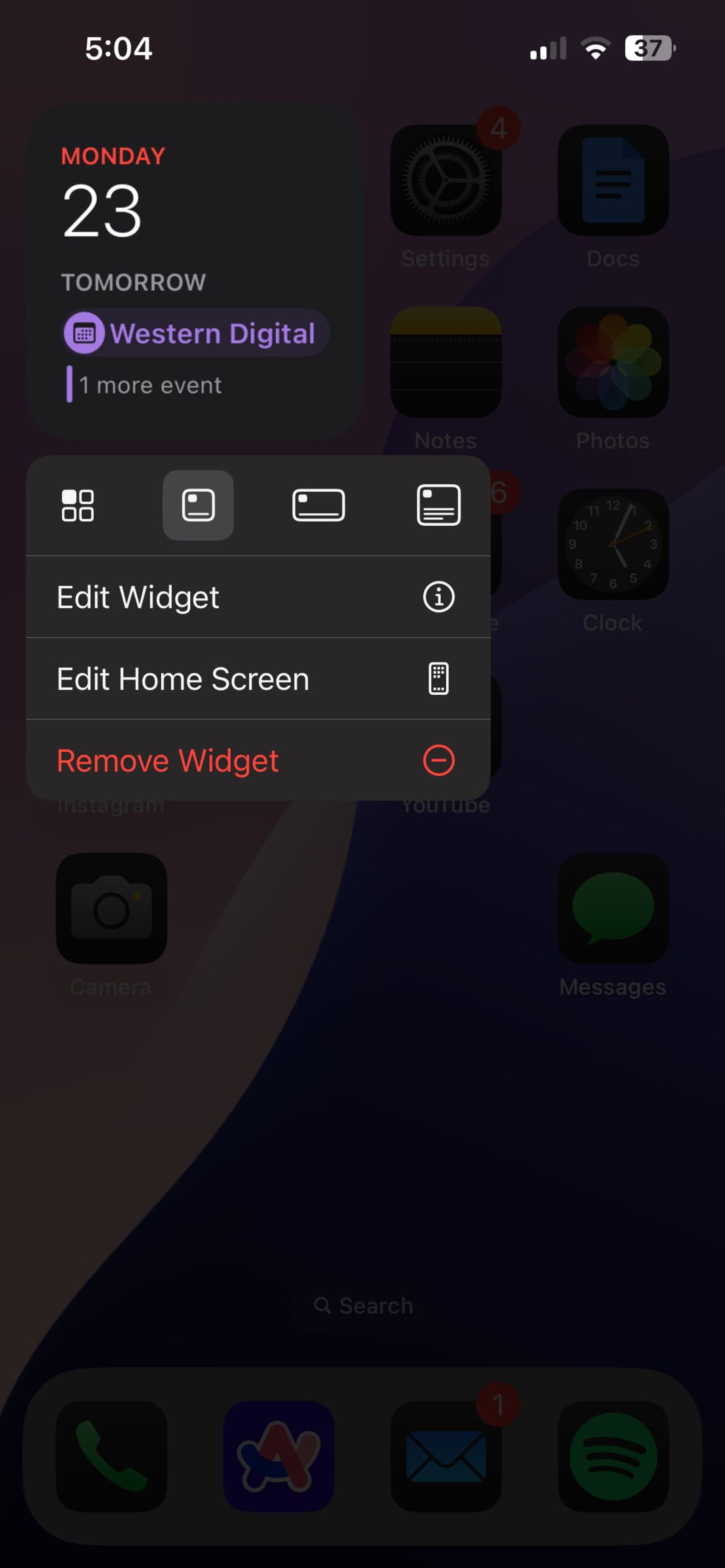 بازدید iOS 18: آپدیتی هوشمندانه حتی بدون هوش اپل_نارنجی پوش 22 تغییر سایز ویجت از هوماسکرین در iOS 18