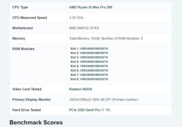 بنچمارک passmark رایزن ai pro max 390