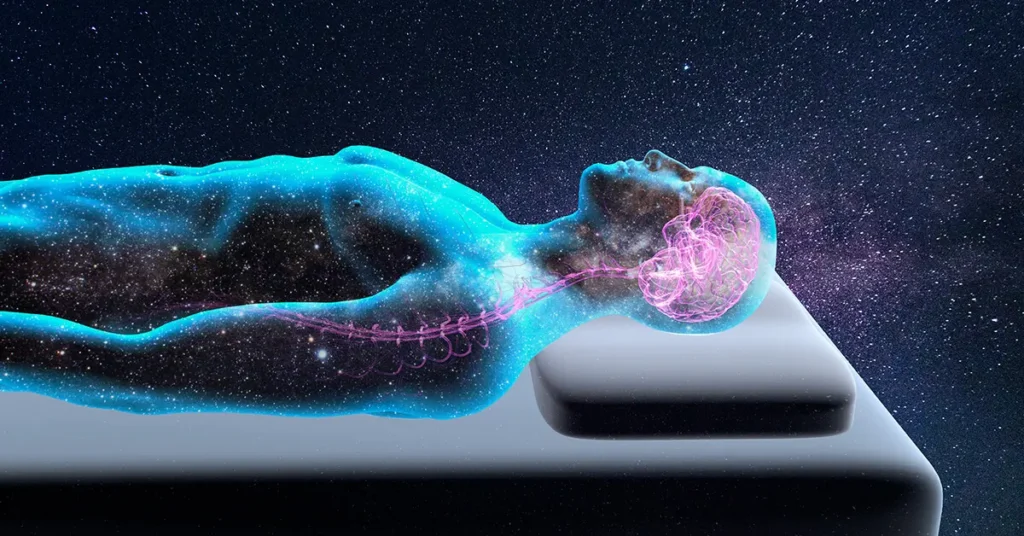 اسایش عمیق با تکنیک استراحت عمیق بدون خواب NSDR نارنجی پوش.webp